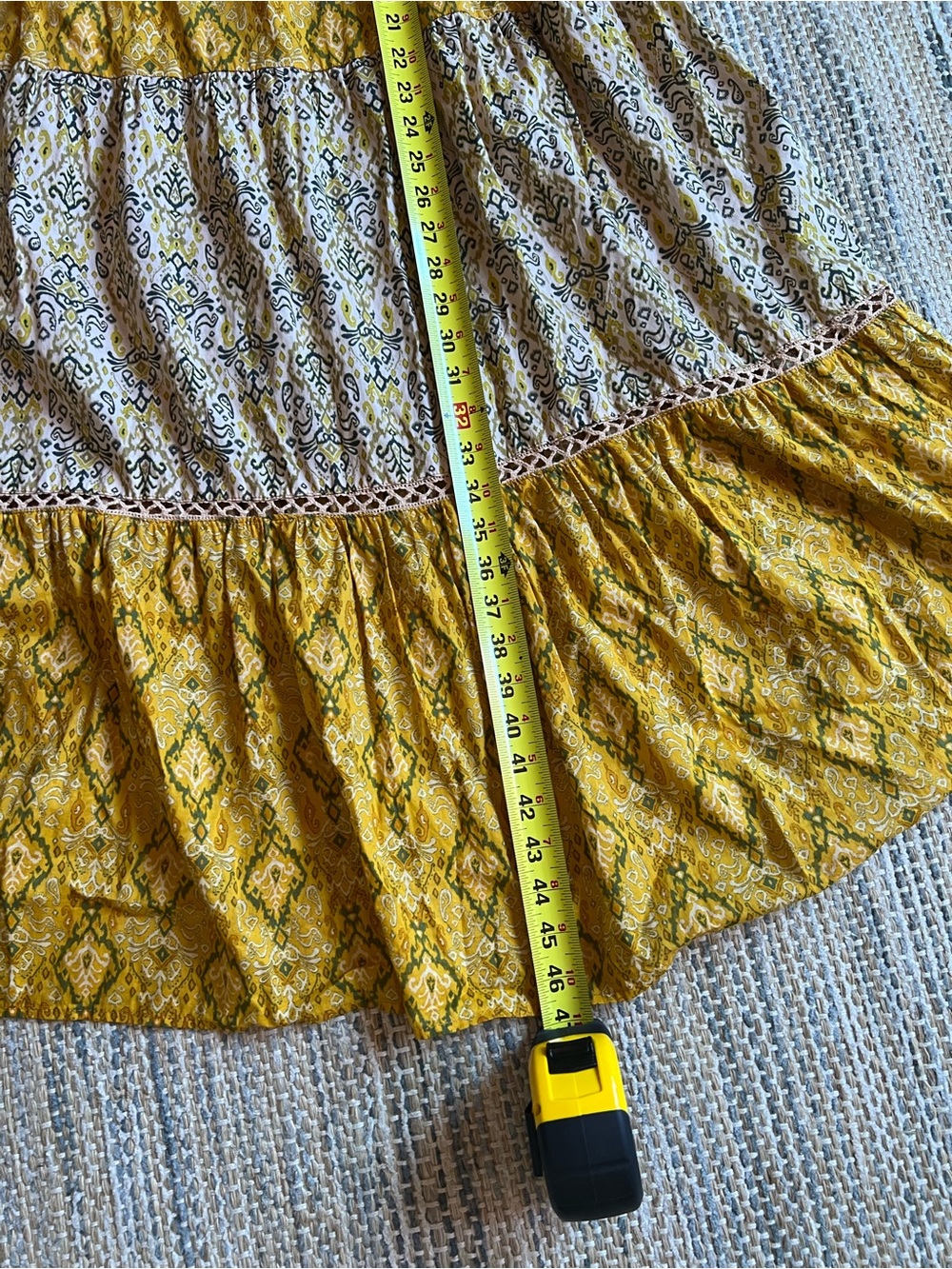 miami Yellow Tiered Patterned Spaghetti-Strap Sundress - Picture 8 of 16